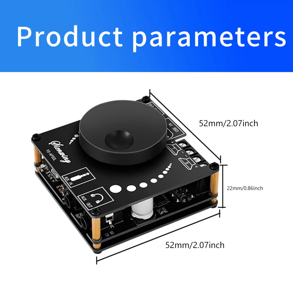 YS-AP50L 50W+50W 2.1 Channel Subwoofer Digital Power Amplifier Board Bluetooth 5.1 Stereo AMP Amplificador 12V 24V 3.5mm AUX USB Peaceful Pleasures Health and Wellness