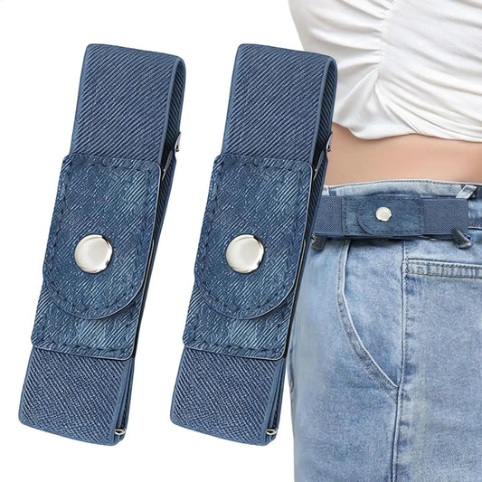1 Pair No Buckle Belt Elastic Adjustable Strap Buckleless Belt for Women Men, Jeans Pants Dresses, Casual Work Golf Waist Band Peaceful Pleasures Health and Wellness