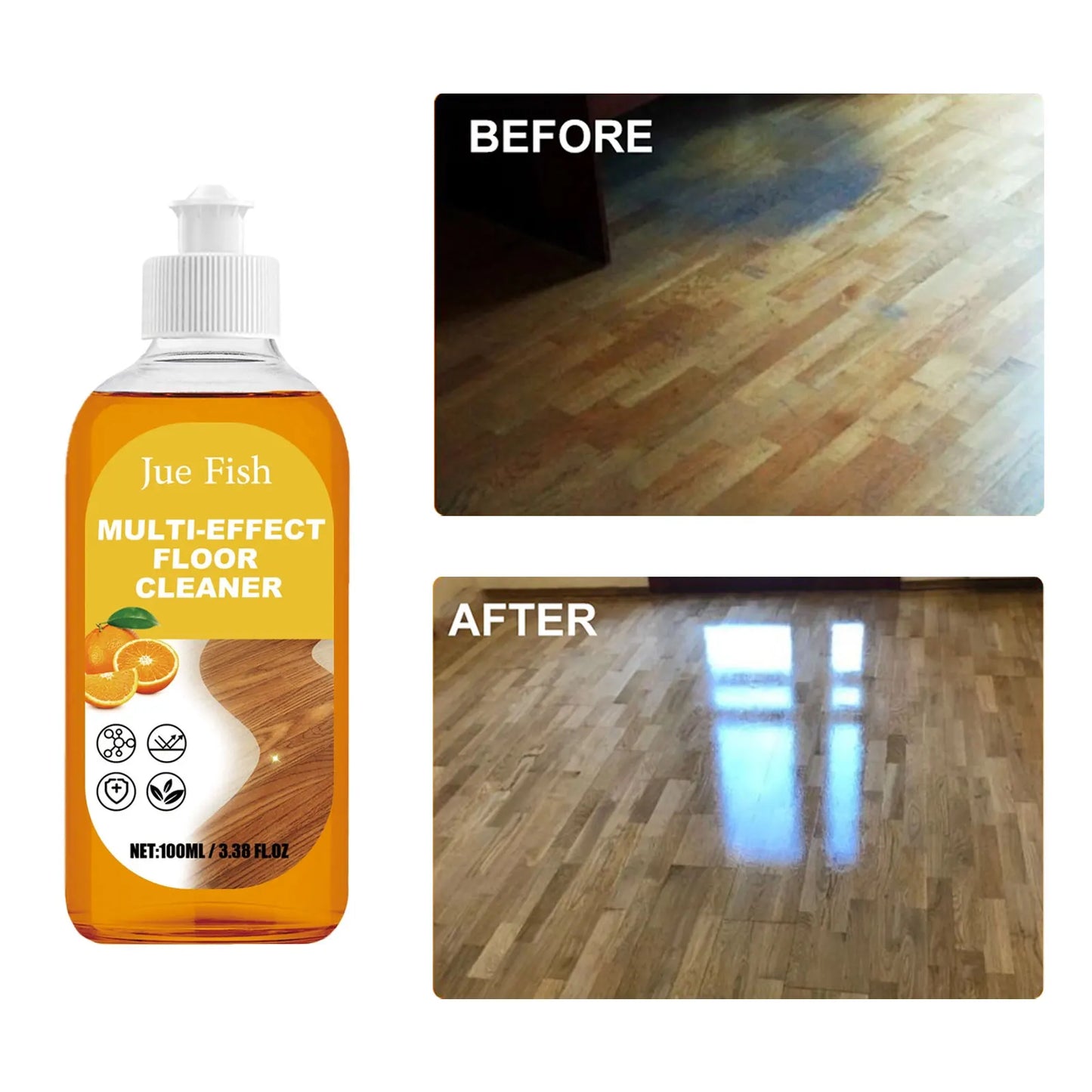 Jue-Fish Wood Floor Cleaner Tile Polishing Brightener 100ml