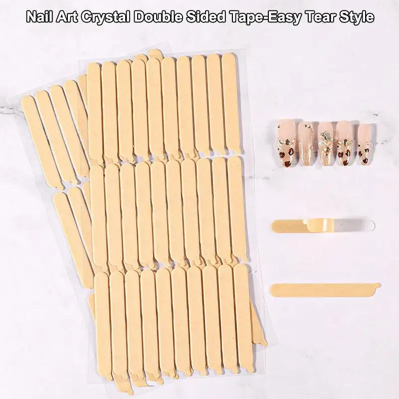 30/33pcs Transparent Double Adhesive Tape False Nails Display Stand Glue Stickers Acrylic Practice Showing Bar Nail Art Tools Peaceful Pleasures Health and Wellness