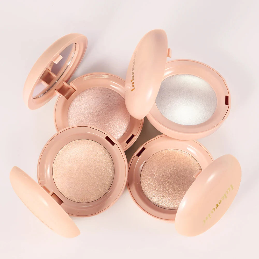 Lakerain Baked Highlighter Powder | Shimmer Glow Illuminator Baked Highlighter Powder Oasis Select