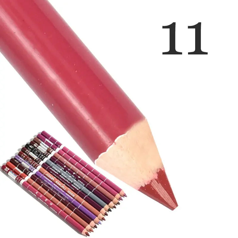 28-Color Waterproof Matte Lip Liner Pencil – Long-Lasting