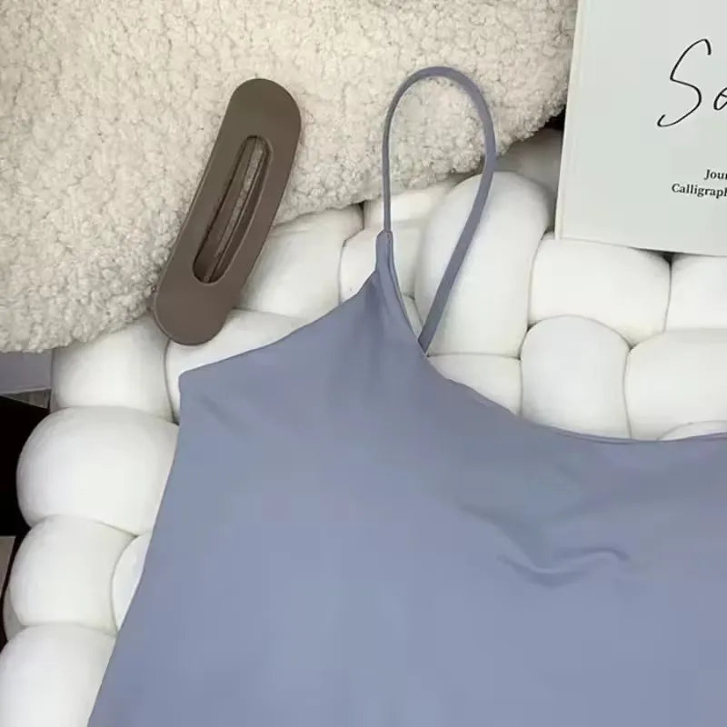 Women Seamless Ice Silk Padded Bra Top Camisole Crop Tank Top for Summer Yoga Workout Lounge Sleepwear Peaceful Pleasures Health and Wellness