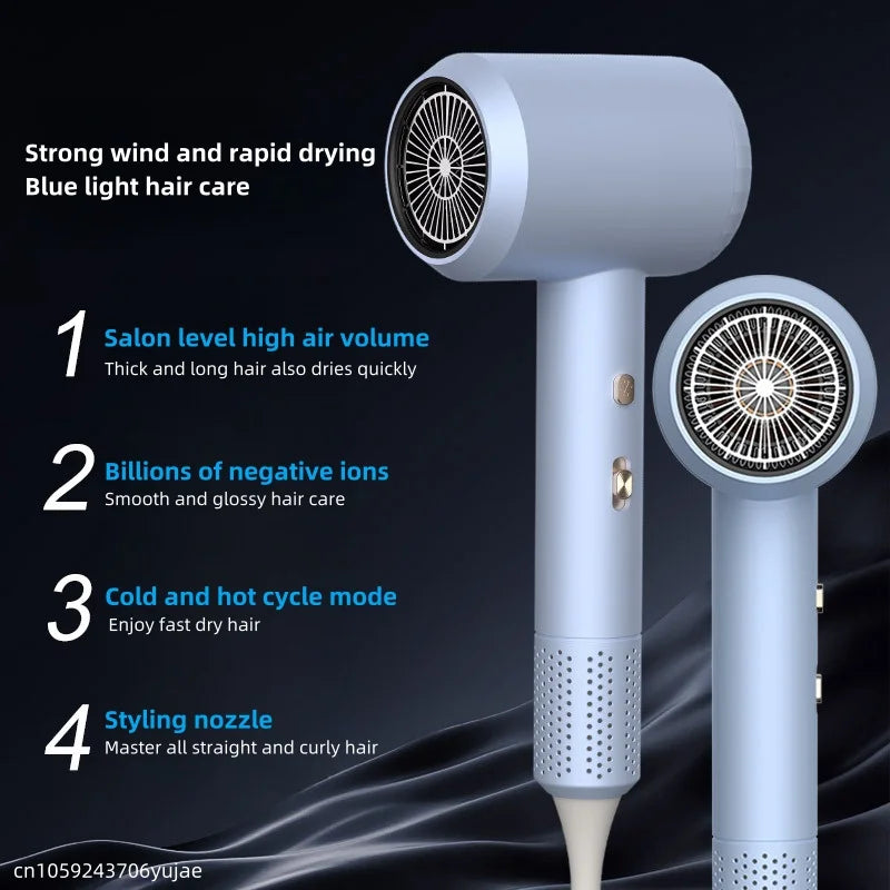 New Hammer Hair Dryer with High Airflow of 59 Seconds, Blue Light Ion Thermostatic Hair Care, Home Hair Salon Hairdryer Peaceful Pleasures Health and Wellness