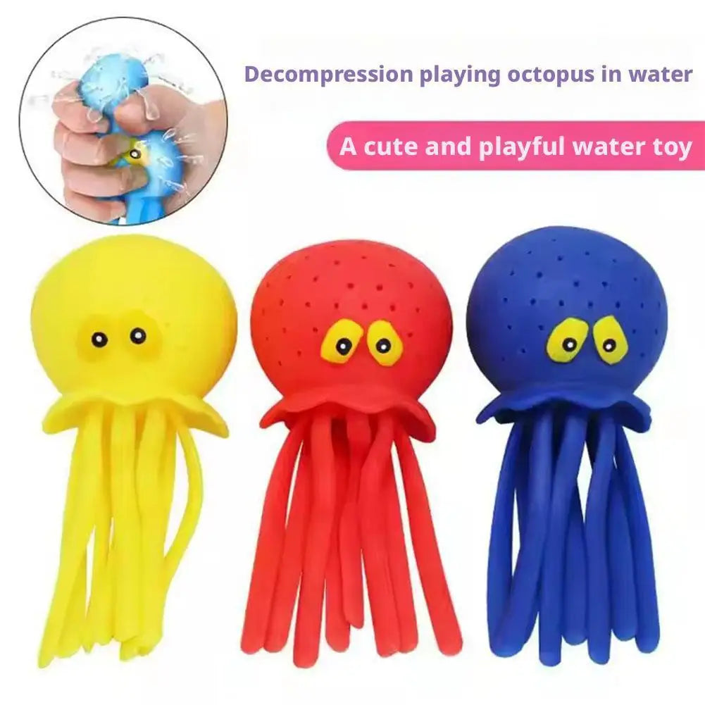 Octopus Squirt Bath Toy for Kids Ages 3–6 | Soft Silicone TPR