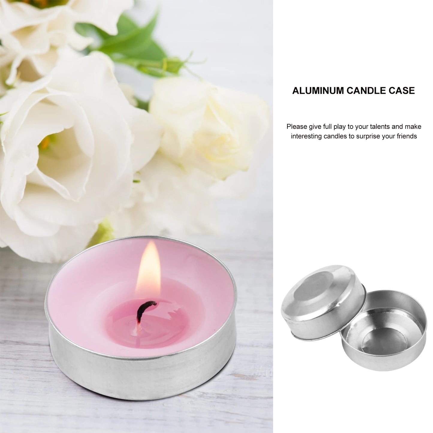 100pcs Aluminum Tea Light Tins Tea Light Holders Empty Tealight Wax Containers Cup Diy Making Molds Making Containers Peaceful Pleasures Health and Wellness