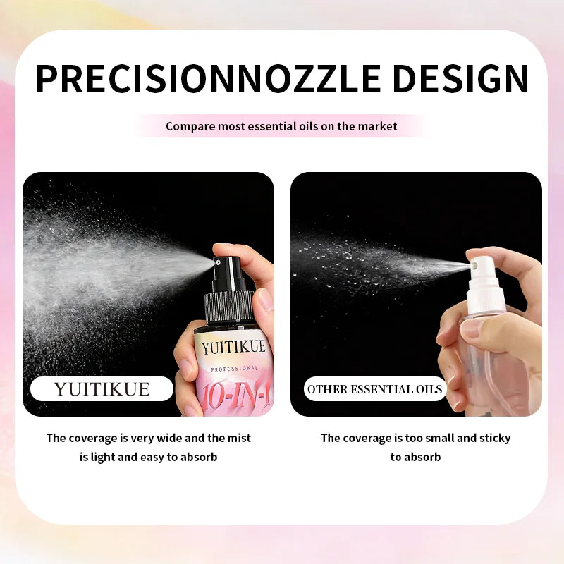 YUITIKUE 10-IN-1 Multi-Effect Hair Spray | Professional 10 Benefits Formula | For Frizz Control, Heat Protection & Shiny Hair Peaceful Pleasures Health and Wellness
