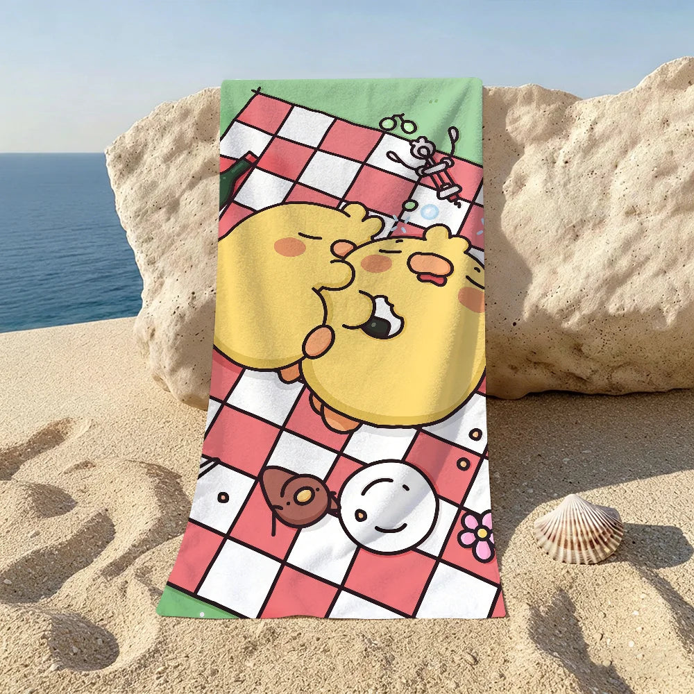 Cartoon Print Quick-Dry Beach & Bath Towel | Multi-Use Beach Bath Towel Peaceful Pleasures Health and Wellness 3 STJ40x70CM