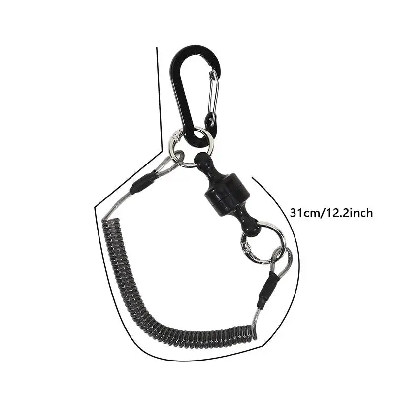 Retractable Coil Tether with Magnetic Buckle Clip Auto-Release High Elasticity Spring Cord Anti-Loss Safety for Keys Tools Peaceful Pleasures Health and Wellness