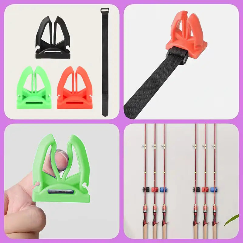 Silicone Fishing Rod Holder Quick Release Rod Clip with Strap Fishing Pole Storage Rack for Kayak & Bridge Fishing Accessories Peaceful Pleasures Health and Wellness