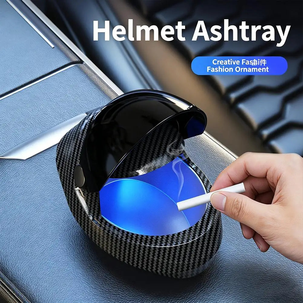 New Car Ashtray Personalized Helmet Shaped Ashtray Garbage Coin Storage Container Box Auto Car Ash Tray Interior Decor Gift Peaceful Pleasures Health and Wellness