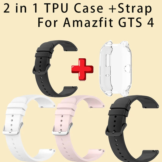 Amazfit GTS4 Silicone Band & TPU Case 2-in-1 Sport Strap Set Peaceful Pleasures Health and Wellness