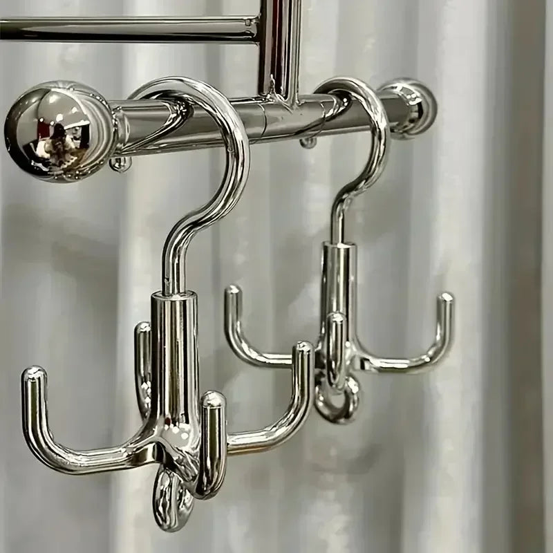 1/2 Pcs Four-claw Rotatable Hook Wardrobe Hanging Bag Belt Scarf Hat Storage Artifact Multifunctional Hanging Rack Storage Rack Peaceful Pleasures Health and Wellness