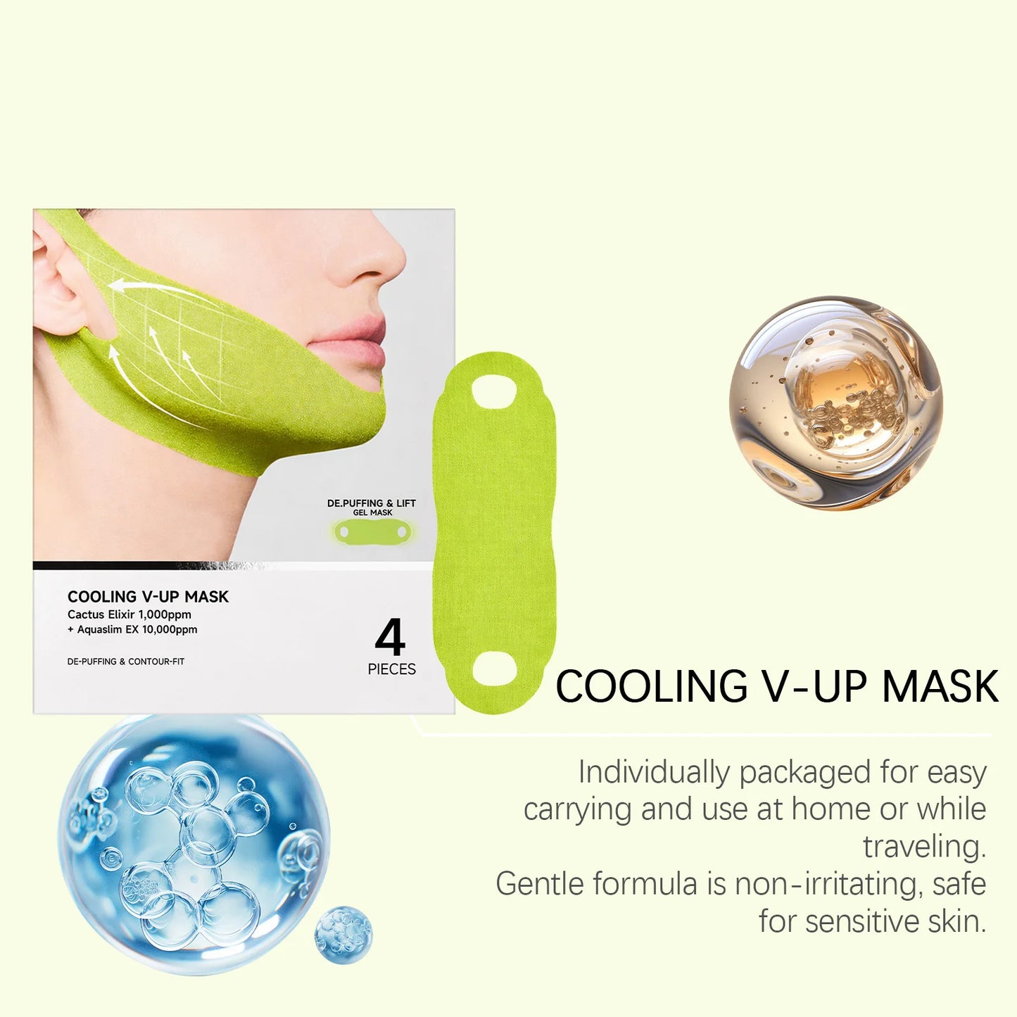 Centella Asiatica Face Lifting Mask Lift Facial Contour Tighten Skin Firm Cheek Enhance Firmness Easy Apply Face Shaping Bandage Peaceful Pleasures Health and Wellness