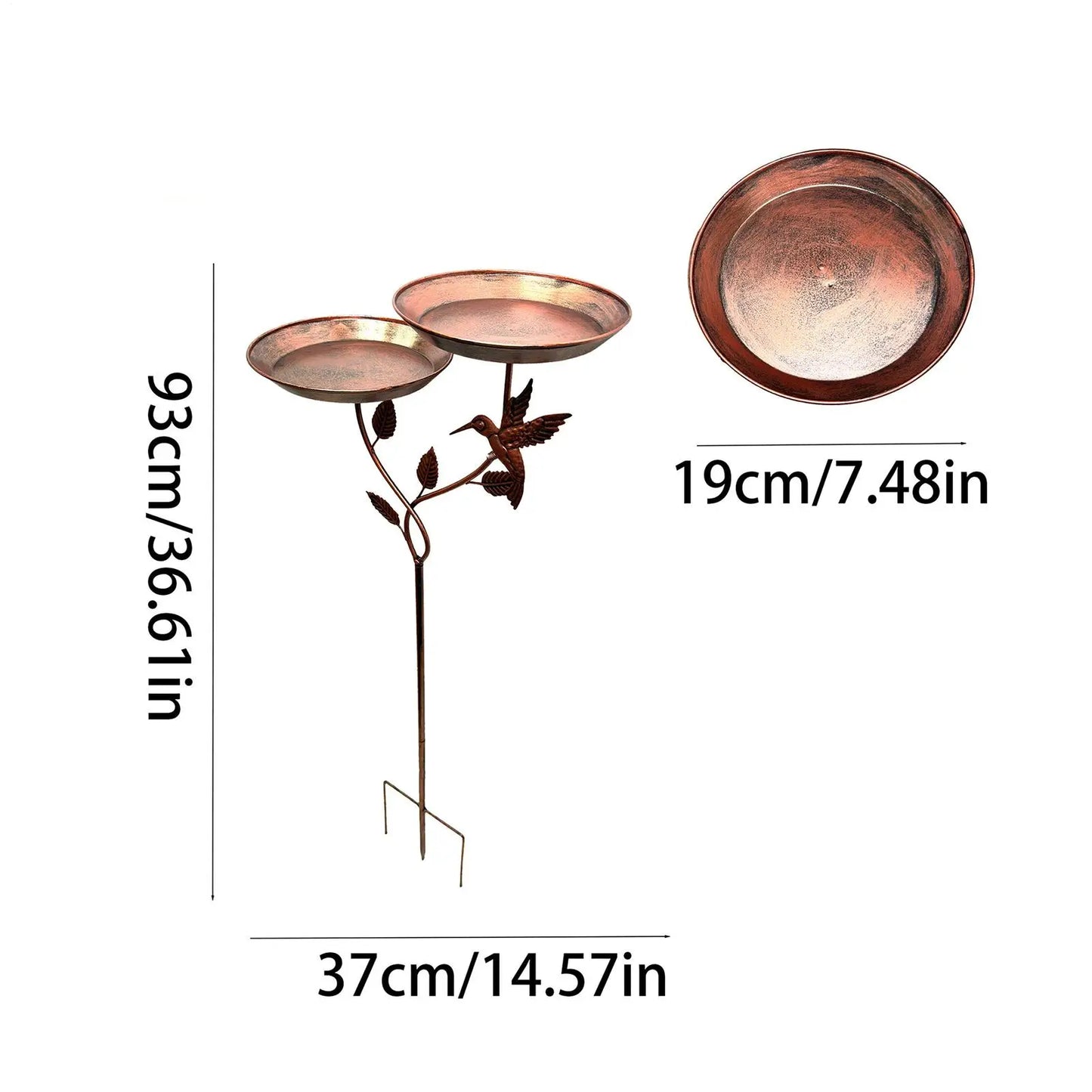 Rustproof Metal Bird Bath with Removable Bowl | Garden Decor