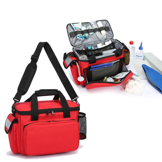 Outdoor First Aid Kit Medical Bag Isolation Multi-pocket Large Storage Portable Cross Emergency Medical Bag Sports Travel Bag Peaceful Pleasures Health and Wellness