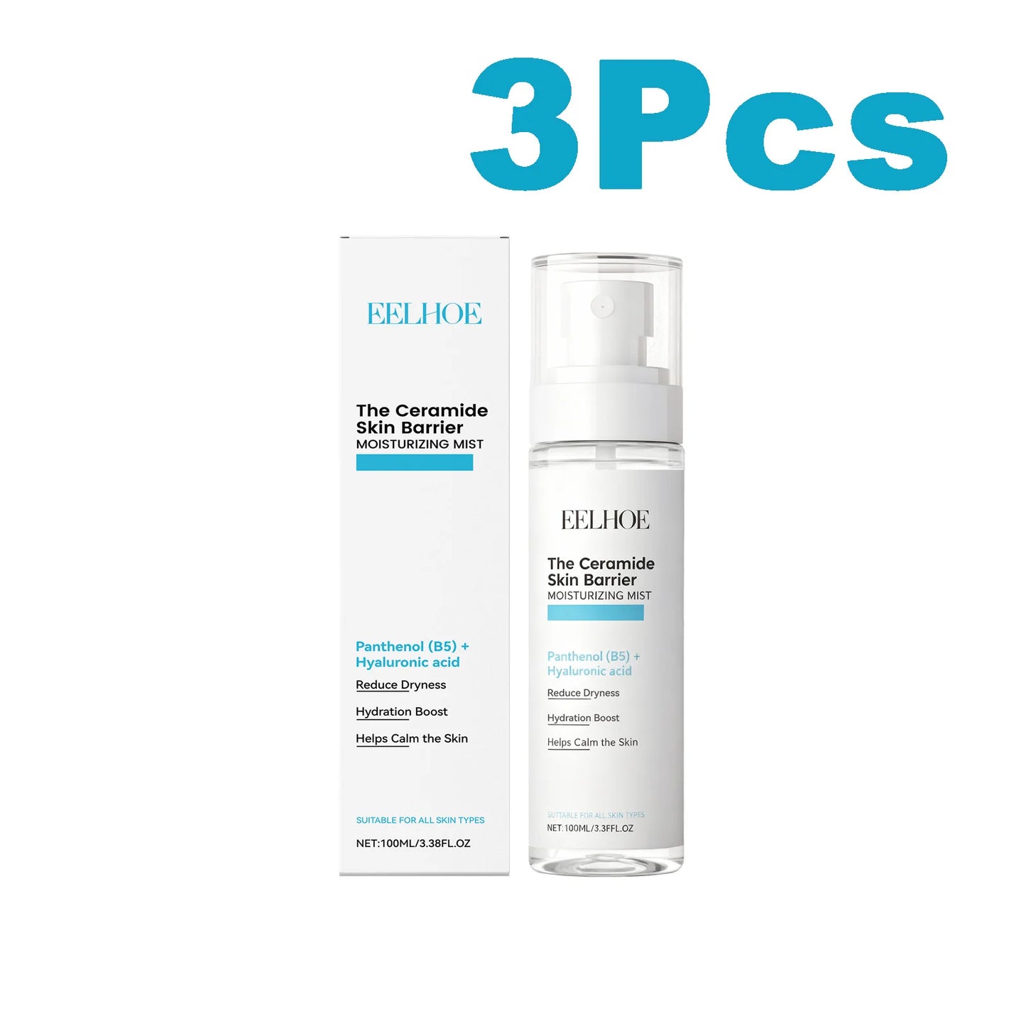 Hyaluronic Acid Face Mist – Pore Tightening & Hydrating Toner Peaceful Pleasures Health and Wellness 3 x 100ml Boxed