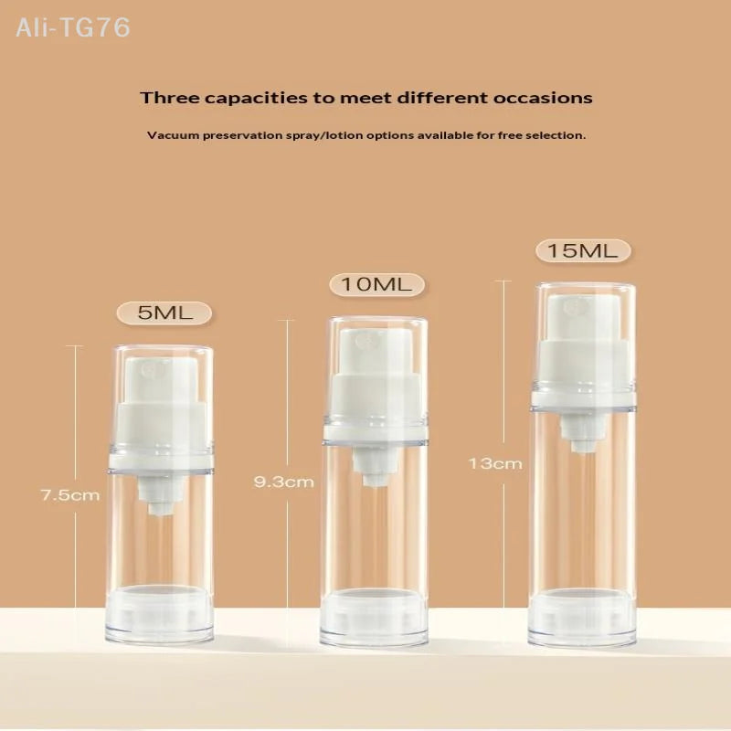 Airless Pump Bottle Set 5ml 10ml 15ml – Refillable Travel Containers
