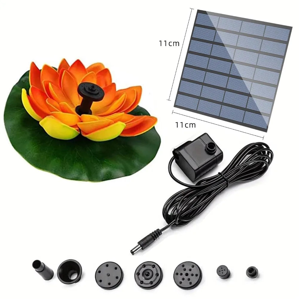 Solar Floating Lotus Fountain Pump – 1.2W Pond & Bird Bath