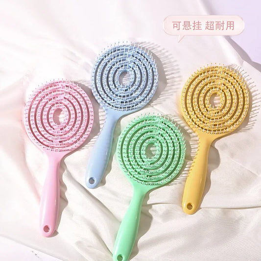 Lollipop Hollow Volumizing Hair Comb | Macaron Colors Volumizing Hair Comb Peaceful Pleasures Health and Wellness
