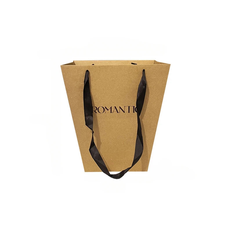 Kraft Paper Tote Bags with Satin Handle | Gift & Wedding Bags