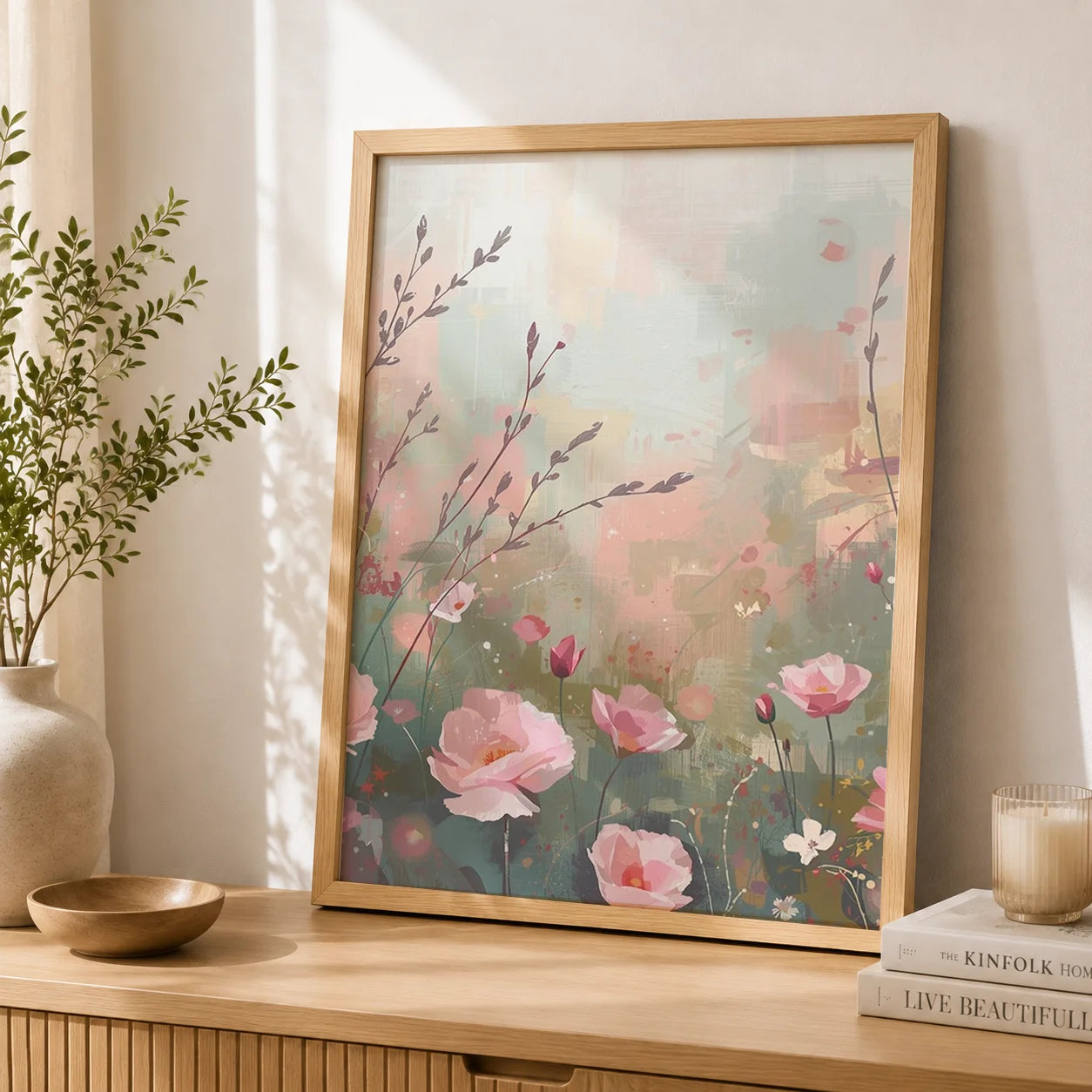 Vintage Wildflower Botanical Canvas Wall Art | Floral Poster Botanical Canvas Print Peaceful Pleasures Health and Wellness