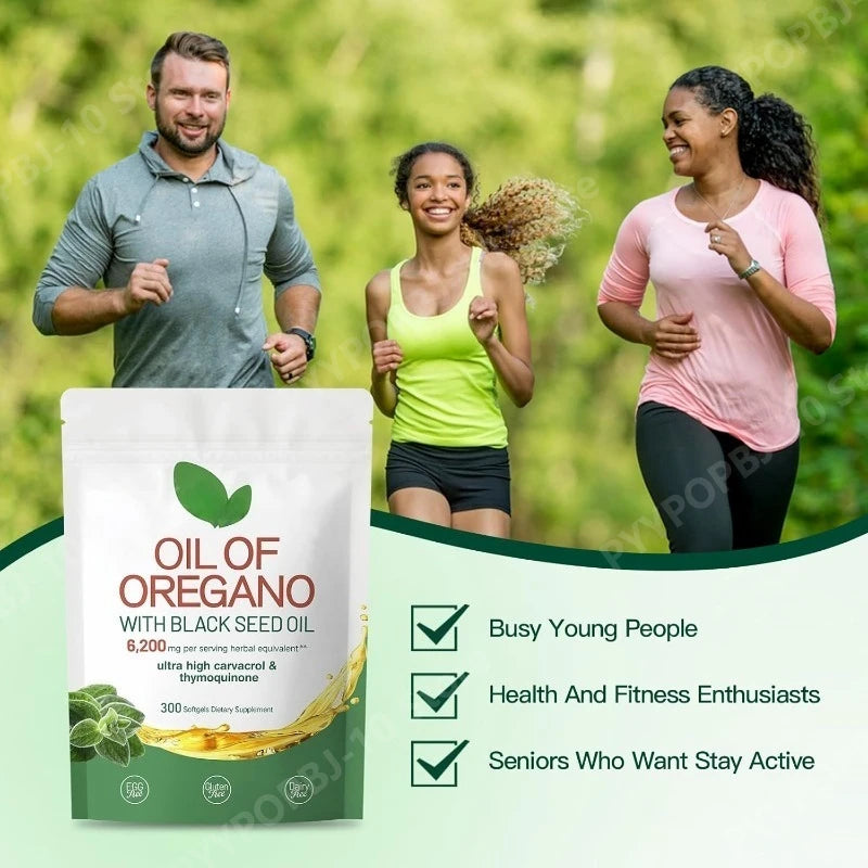 Oil of Oregano & Black Seed Organic Softgels | 300 Capsules