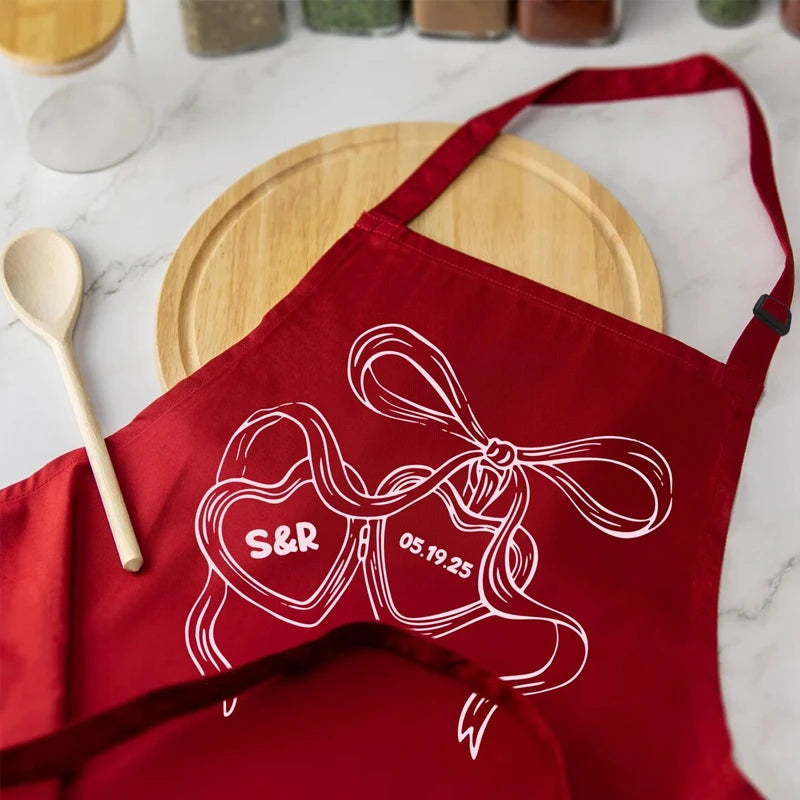 Personalized Matching Couple Aprons – Custom Wedding Gift Set Personalized Couple Aprons Peaceful Pleasures Health and Wellness