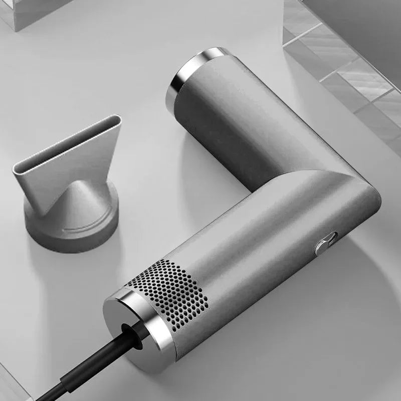Foldable Hair Dryer High Speed Anion Constant Temperature Ionic Portable Professional for Travel Home Salon Styling Peaceful Pleasures Health and Wellness Grey Plug Type EU