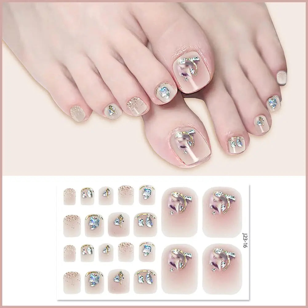 Glitter Toe Nail Stickers – 22 Count, DIY Nail Wraps Nail Care Peaceful Pleasures Health and Wellness 15