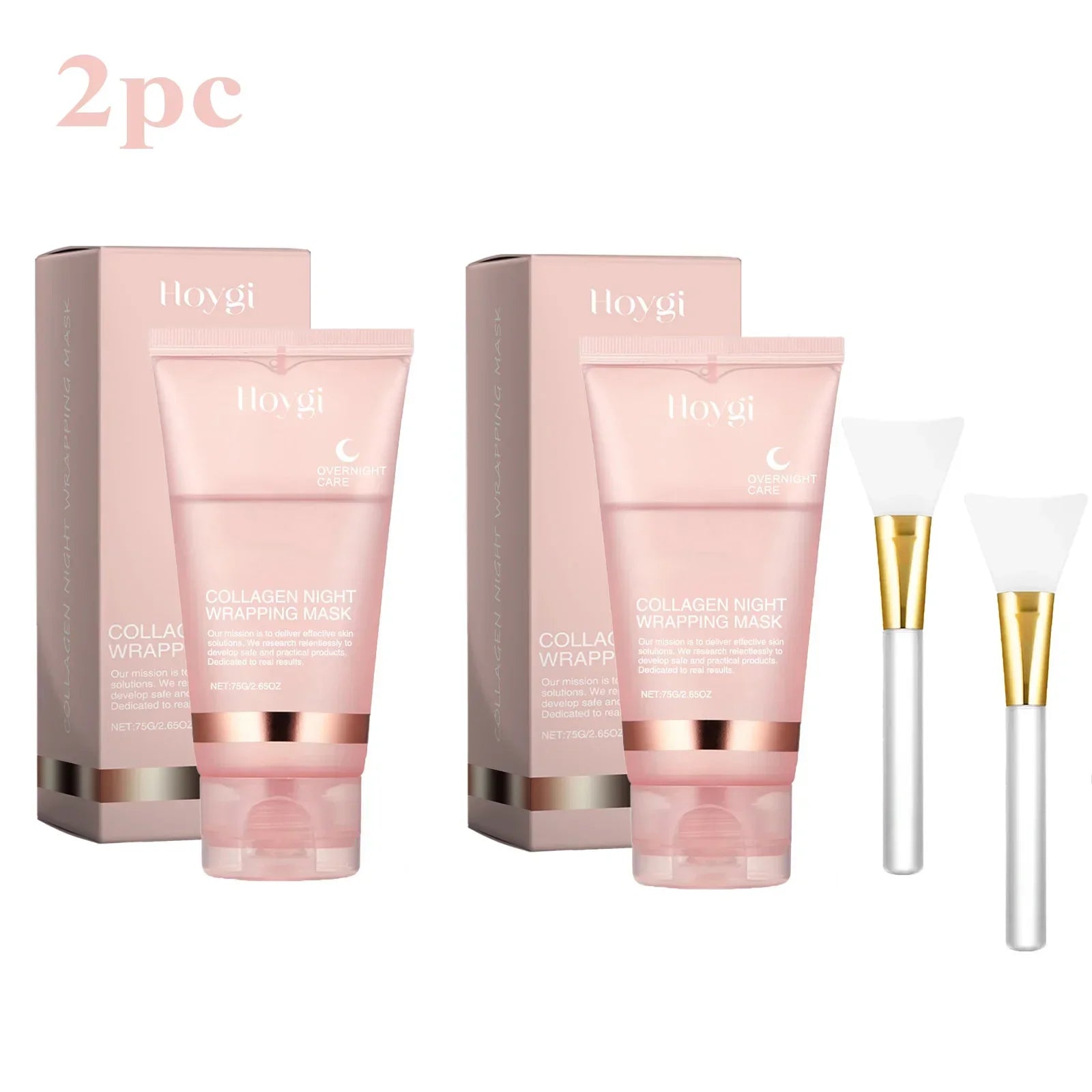 Collagen Overnight Wrapping Peel Off Facial Mask Set Korean Collagen Night Wrapping Mask Deeply Hydrates Night Care Mask Cream Peaceful Pleasures Health and Wellness 2set
