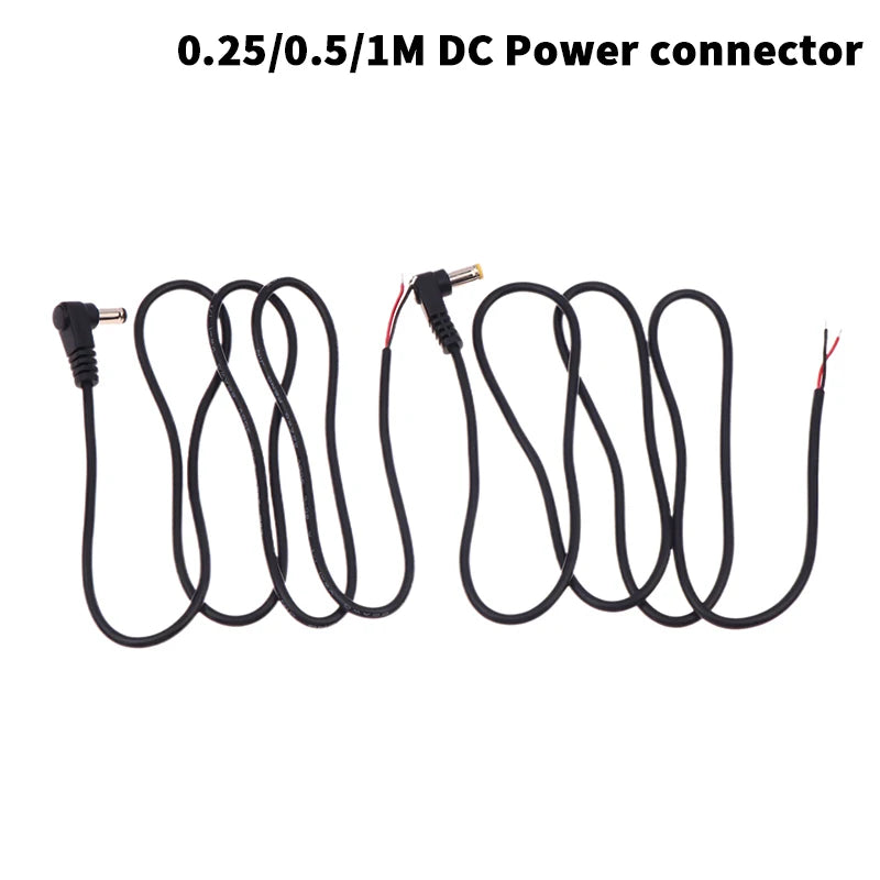 5.5 X 2.1mm/2.5mm Right Angle DC Power Cable DC Male Plug Power Contor Plug Contor Extension Line Peaceful Pleasures Health and Wellness