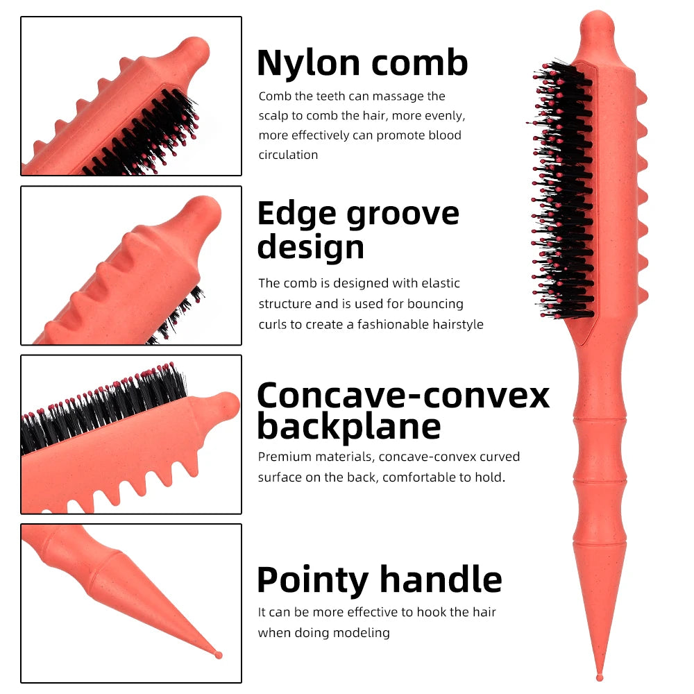 New STYLISH TAIL COMB - Multi-Row Teasing Comb for Voluminous Updos & Curls - Boar Bristle Hair Brush for Professional Styling Peaceful Pleasures Health and Wellness