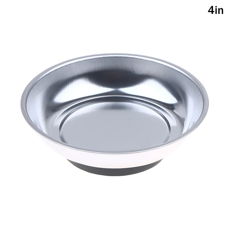 3/4/6 Inch Magnetic Tool Bowl Stainless Steel Magnetic Tray Circular Magnetic Parts Bowl Screws Sockets Storage Tray Peaceful Pleasures Health and Wellness 4inch