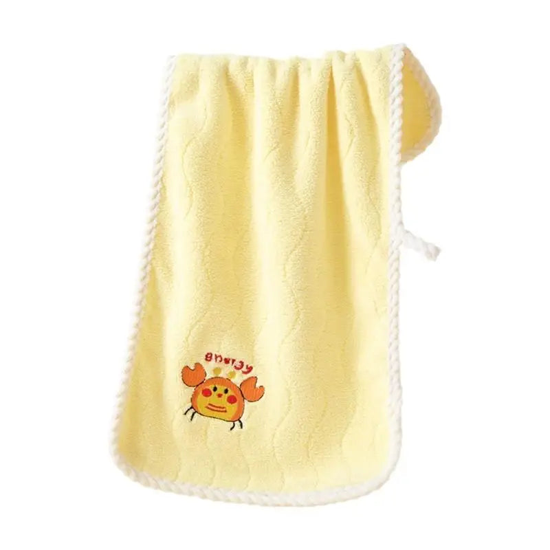 Kids Coral Fleece Washcloth | Animal Embroidery Quick-Dry Towel