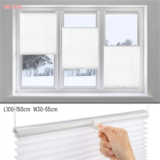 No-Drill Pleated Window Blind with Clamp Brackets | Indoor Pleated Window Blind Peaceful Pleasures Health and Wellness