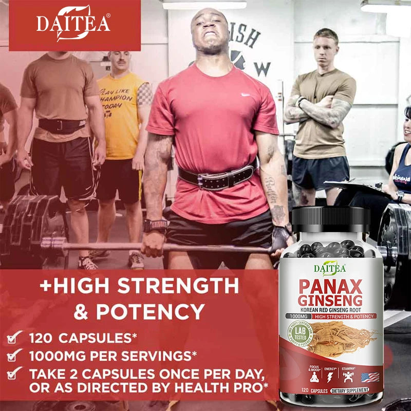 Panax Ginseng Capsules – Natural Energy Boost, Focus, Memory & Immune Support, Fatigue and Stress Relief,Maintain Overall Health Peaceful Pleasures Health and Wellness