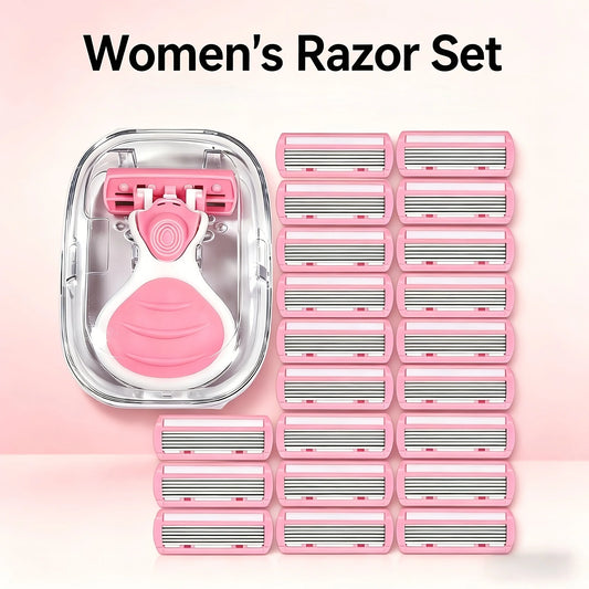 6-Blade Portable Women's Razor – Face, Leg & Bikini Shaver Women's Manual Razor Peaceful Pleasures Health and Wellness