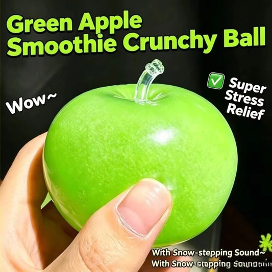 Green Apple Slushie Squishy Fidget Toy Crunchy Moldable Non-Bounce Sensory ADHD Stress Reliever Medium Grip Strength Slow Rising Peaceful Pleasures Health and Wellness