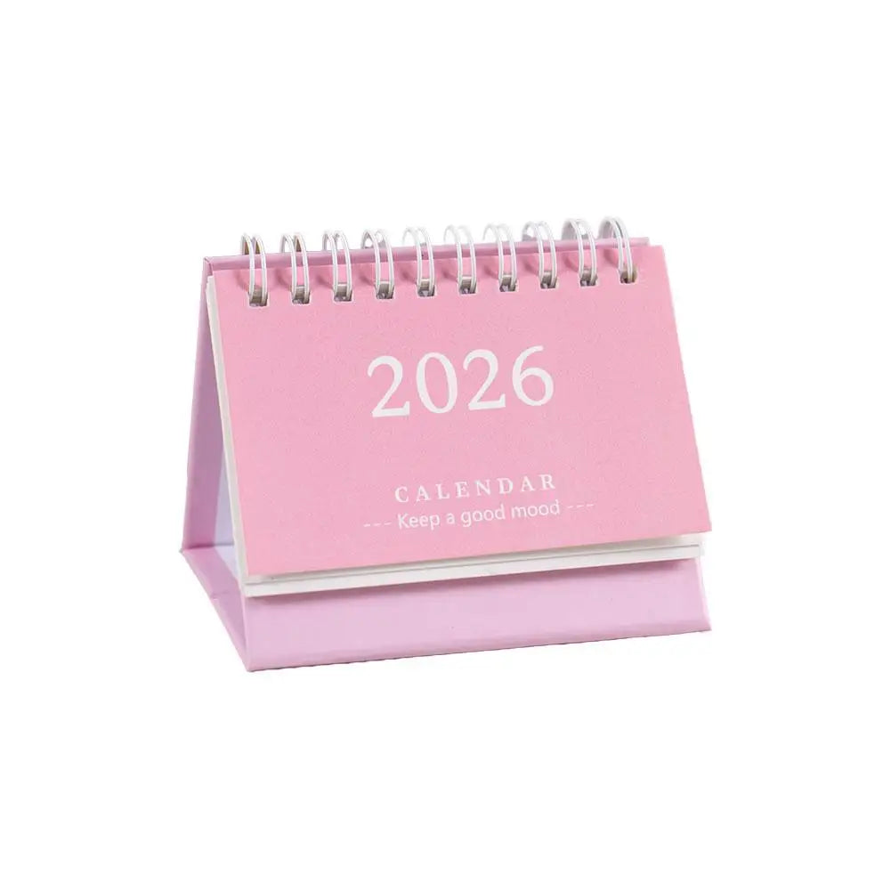 2026 Mini Desk Calendar Simple Style English Mini Desk Calendar Desktop Display Portable Decoration Handmade Diary Peaceful Pleasures Health and Wellness B