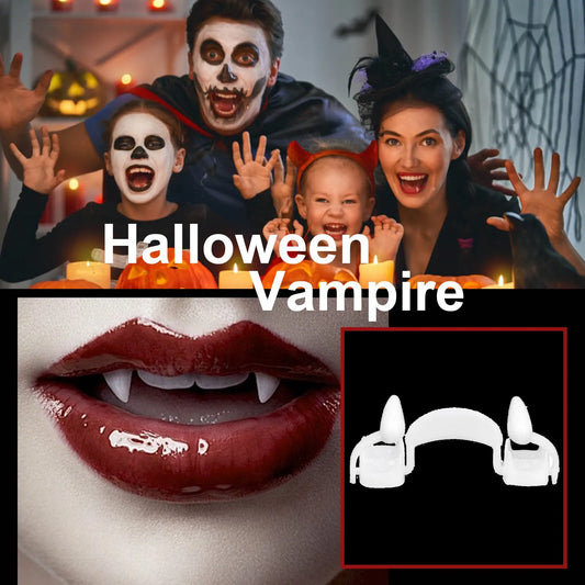 Retractable Vampire Fangs – Halloween Zombie Teeth Cosplay Props Costume Prop Teeth Oasis Select 1pc