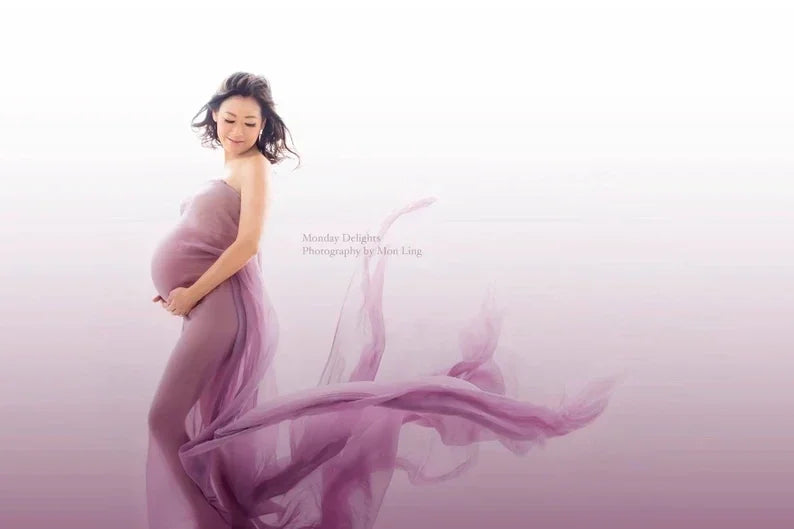 Maternity Chiffon Fabric Draping Maternity Sheer Silky See Through Photo Photography Shoot Prop Drape Peaceful Pleasures Health and Wellness colors 13 1.5X6 M