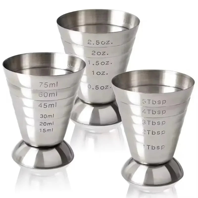 Bar Mixed Drink Accessories Stainless Steel Measure Cup 75ML Gadgets Cocktail Tools Bar Cocktail Shaker Jigger Peaceful Pleasures Health and Wellness