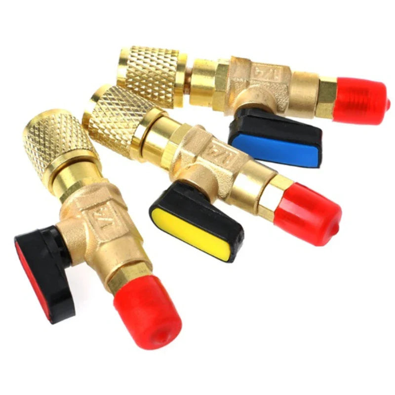 1/4" SAE Brass Ball Valve for R22 Refrigerant AC Systems