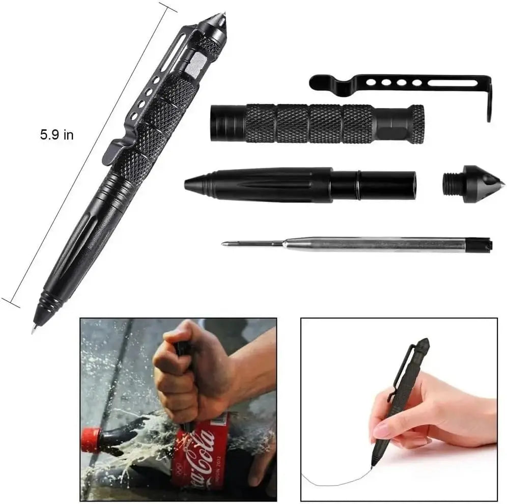 Tactical Pen Aluminum Alloy Outdoor Camping Security Survival Tools Emergency Glass Breaker Pen Camping Self-defense Supplies Peaceful Pleasures Health and Wellness