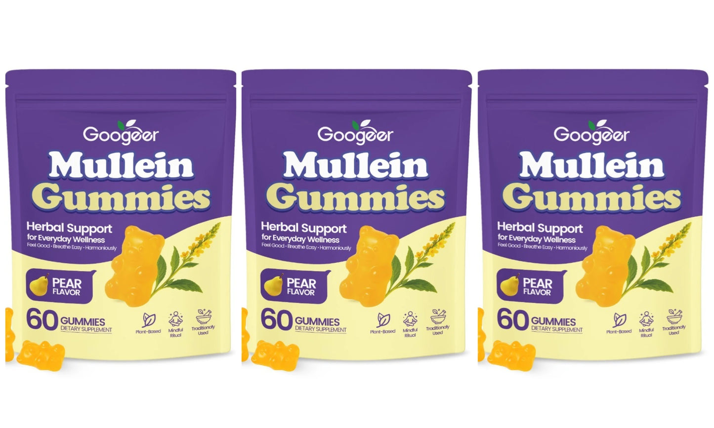 Googeer Mullein Gummies Pear Flavor – Plant-Based 60 CT