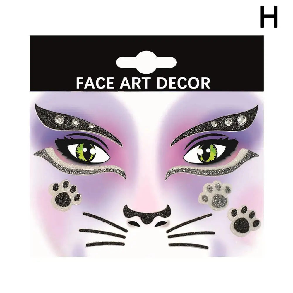 Halloween Face Gems Crystal Rhinestone Glitter Jewel Stickers