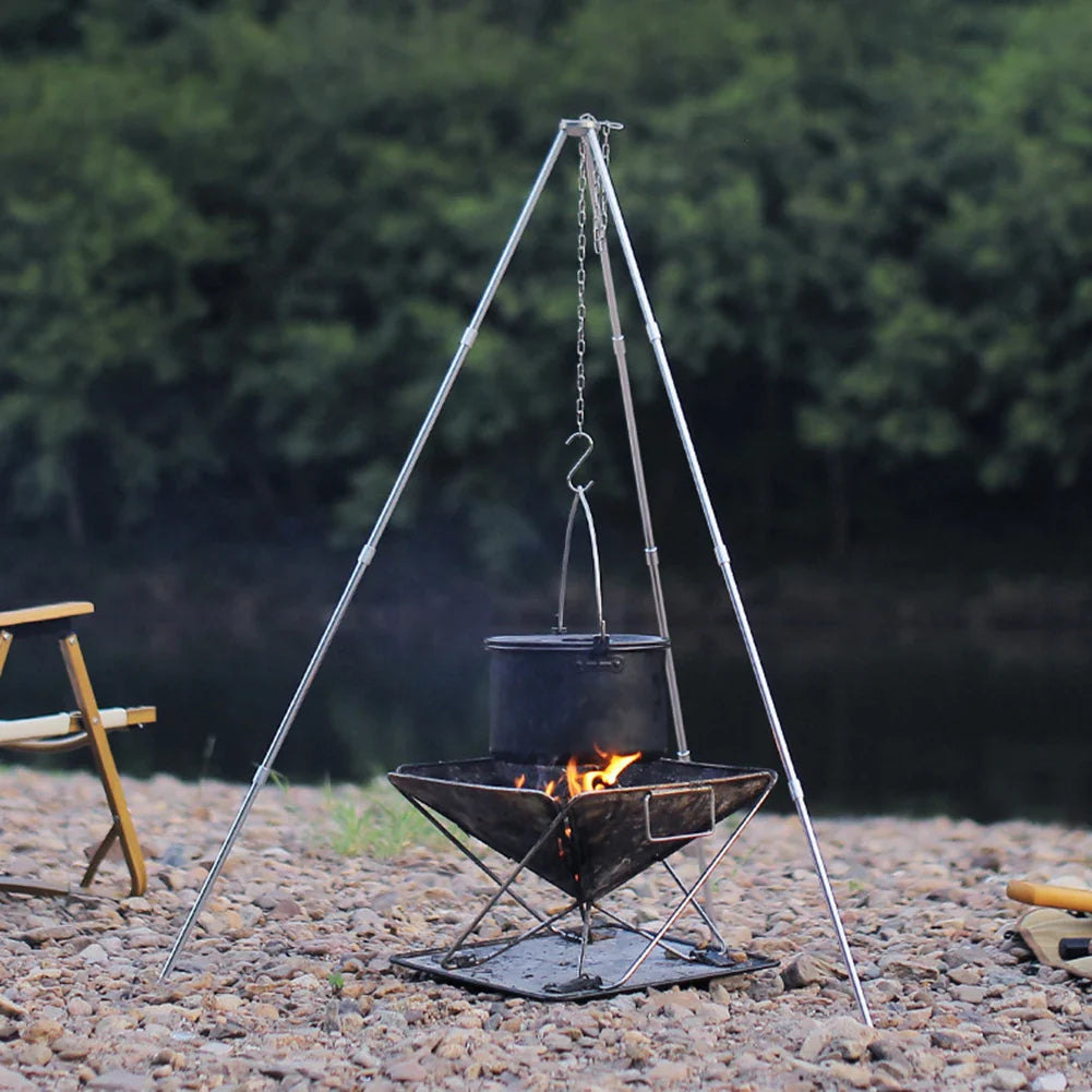 Camping Bonfire Tripod – Aluminum Alloy Detachable Stand