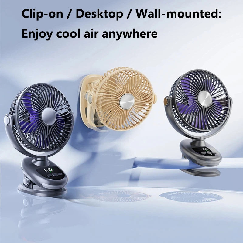 Bedroom Silent Loop Fan USB Charging Automatic Shaking Clip Fan Office Dormitory Desktop Small Fan Peaceful Pleasures Health and Wellness