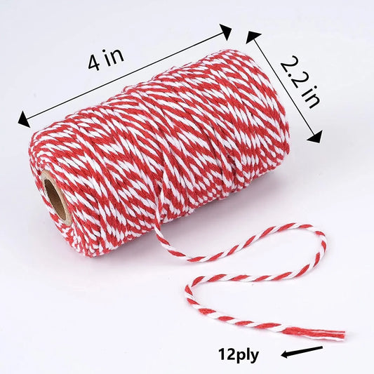 100M Two-Color Cotton Baker's Twine 2mm – Craft & Gift Cord Cotton Craft Twine Oasis Select